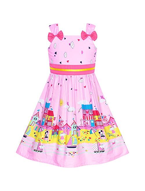 Sunny Fashion Girls Dress Ladybug Polka Dot Bow Tie