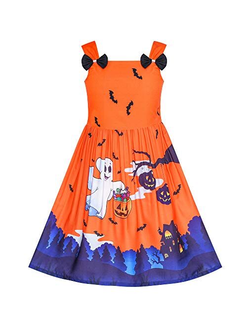 Sunny Fashion Girls Dress Ladybug Polka Dot Bow Tie