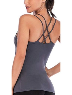 ATTRACO Workout Built in Bra Camisole Yoga Tops