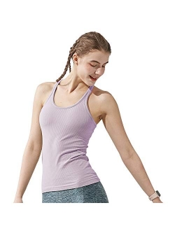 sphinx cat Yoga Racerback Tank Top for Women with Built in Bra,Women's Padded Sports Bra Fitness Workout Running Shirts