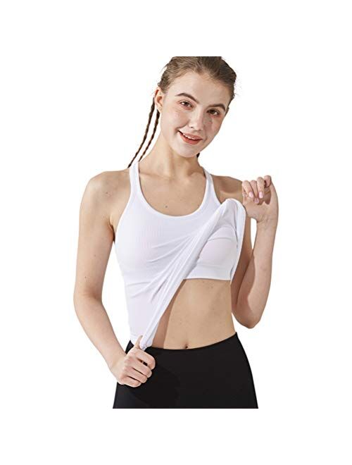 sphinx cat Yoga Racerback Tank Top for Women with Built in Bra,Women's Padded Sports Bra Fitness Workout Running Shirts