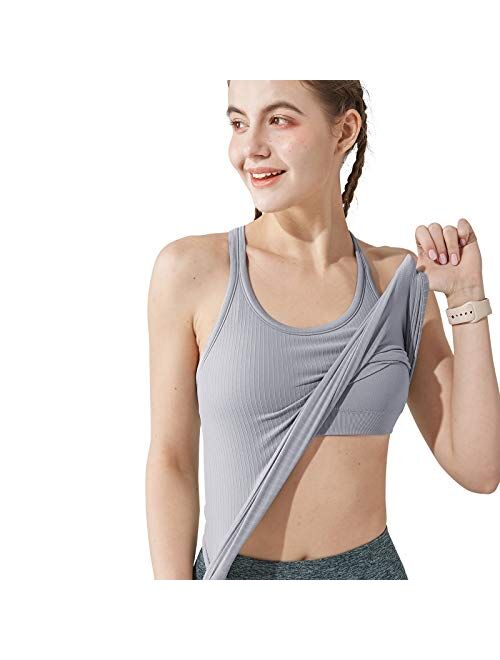 sphinx cat Yoga Racerback Tank Top for Women with Built in Bra,Women's Padded Sports Bra Fitness Workout Running Shirts