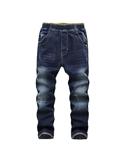 Big Boys Toddler Kids Pure Cotton Pull On Denim Jeans Pants