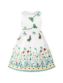 Girls Dress Flower Party Birthday Size 6-12