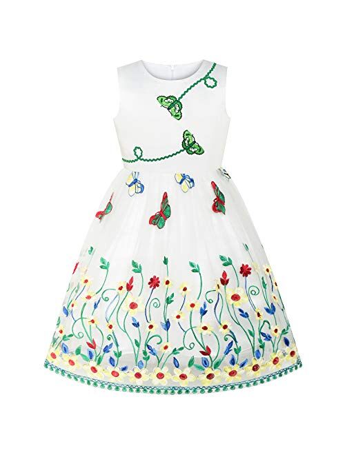 Sunny Fashion Girls Dress Flower Party Birthday Size 6-12