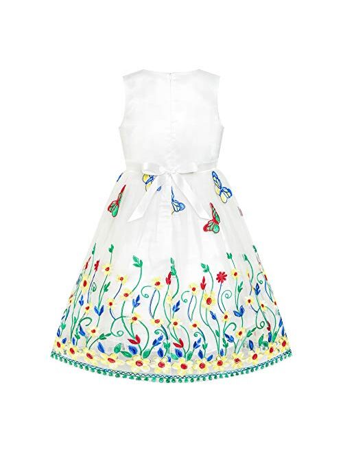 Sunny Fashion Girls Dress Flower Party Birthday Size 6-12