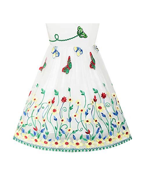 Sunny Fashion Girls Dress Flower Party Birthday Size 6-12