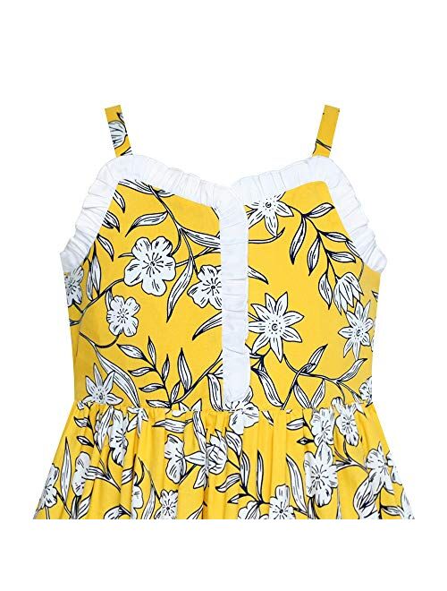 Sunny Fashion Girls Dress Yellow Flower Tank Sundress Party Size 4-8