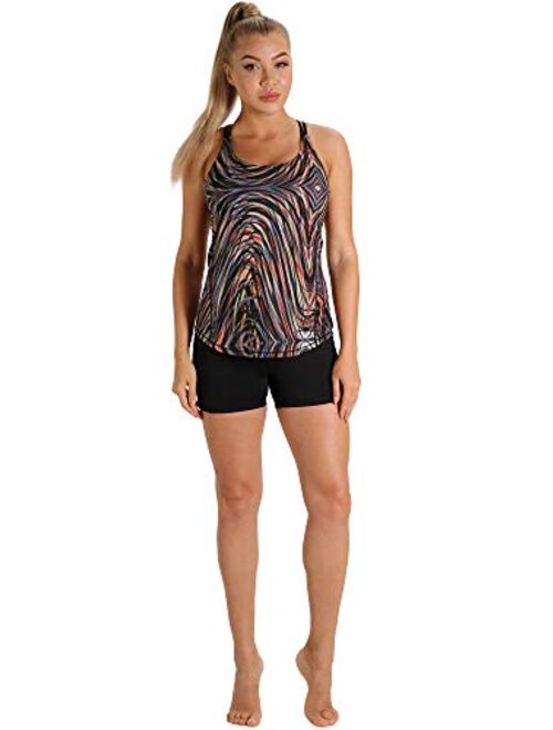 icyzone Workout Tank Tops Built in Bra - Women's Strappy Athletic Yoga Tops, Running Exercise Gym Shirts