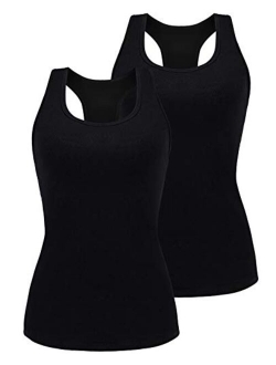 V FOR CITY Tank Tops for Women with Shelf Bra Racerback Basic Undershirt