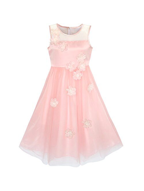 Sunny Fashion Flower Girls Dress Lace Hem Wedding First Communion Size 6-14