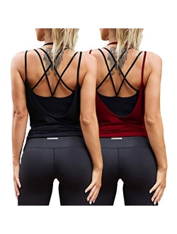 Tobrief Workout Tank Tops for Women,Sexy Backless Yoga Top Loose Open Back Running Sports Gym Shirts