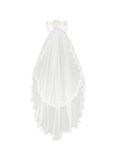 Flower Girls Dress Off White Wedding Veil First Communion