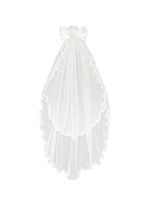 Sunny Fashion Flower Girls Dress Off White Wedding Veil First Communion