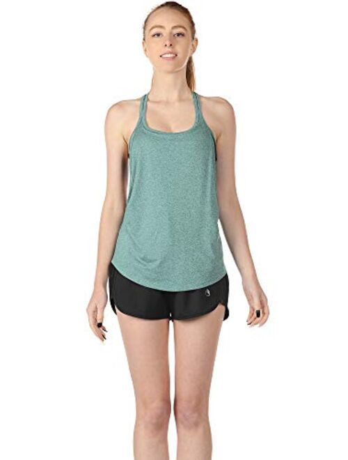 icyzone Workout Tank Tops with Built in Bra - Women's Strappy Athletic Yoga Tops, Running Exercise Gym Shirts