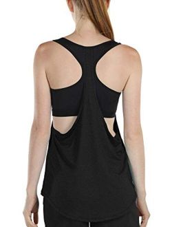 icyzone Workout Tank Tops Built in Bra - Women's Athletic Running Yoga Tops, Gym Shirts