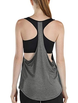 icyzone Workout Tank Tops Built in Bra - Women's Athletic Running Yoga Tops, Gym Shirts