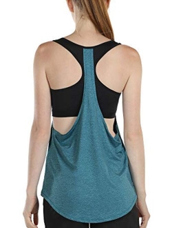 icyzone Workout Tank Tops Built in Bra - Women's Athletic Running Yoga Tops, Gym Shirts