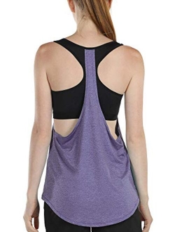 icyzone Workout Tank Tops Built in Bra - Women's Athletic Running Yoga Tops, Gym Shirts