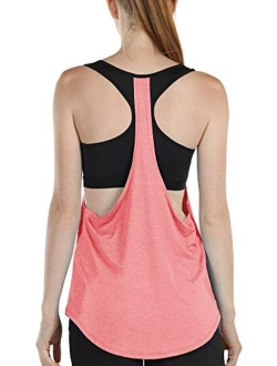 icyzone Workout Tank Tops Built in Bra - Women's Athletic Running Yoga Tops, Gym Shirts