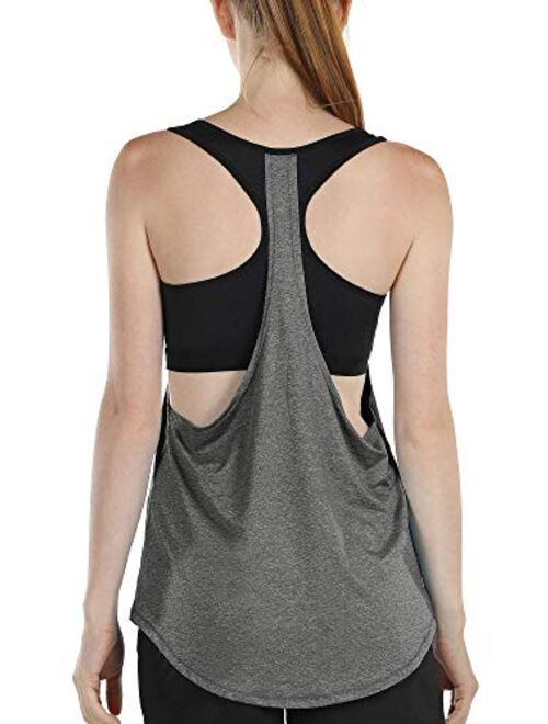 icyzone Workout Tank Tops Built in Bra - Women's Athletic Running Yoga Tops, Gym Shirts