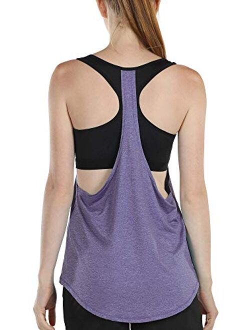 icyzone Workout Tank Tops Built in Bra - Women's Athletic Running Yoga Tops, Gym Shirts