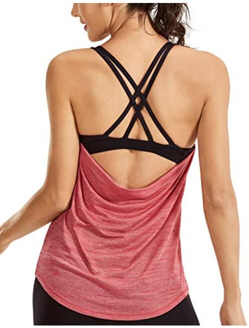  CRZ YOGA Women's Strappy Back Yoga Tank Tops - Built