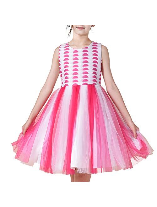 Sunny Fashion Girls Dress Little Mermaid Costume Princess Birthday Party