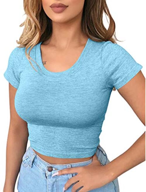 TOB Women's Sexy Summer Sleeveless Criss Cross Spaghetti Strap Crop Tops Short Camis