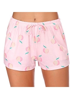 Women Pajama Shorts Comfy Lounge Bottom with Pockets Stretch Strip Sleepwear Drawstring Pj Bottoms Sleep Pants