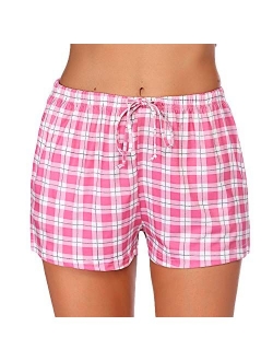 Women Pajama Shorts Comfy Lounge Bottom with Pockets Stretch Strip Sleepwear Drawstring Pj Bottoms Sleep Pants