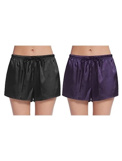 Women Pajama Shorts Comfy Lounge Bottom with Pockets Stretch Strip Sleepwear Drawstring Pj Bottoms Sleep Pants