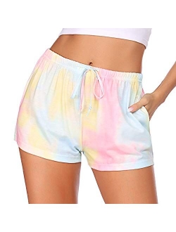 Women Pajama Shorts Comfy Lounge Bottom with Pockets Stretch Strip Sleepwear Drawstring Pj Bottoms Sleep Pants