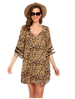 Women's Swim Cover Ups for Beach Swimwear, Summer Casual Loose Sun Dress