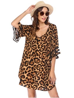 Women's Swim Cover Ups for Beach Swimwear, Summer Casual Loose Sun Dress