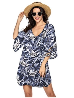 Women's Swim Cover Ups for Beach Swimwear, Summer Casual Loose Sun Dress