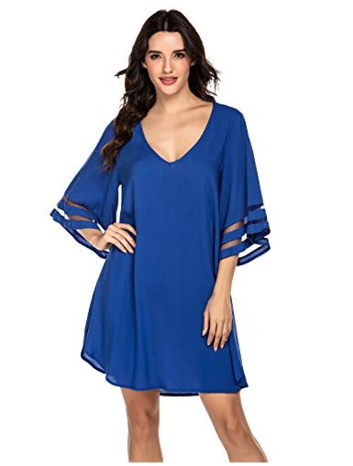 Ekouaer Women's Swim Cover Ups for Beach Swimwear, Summer Casual Loose Sun Dress