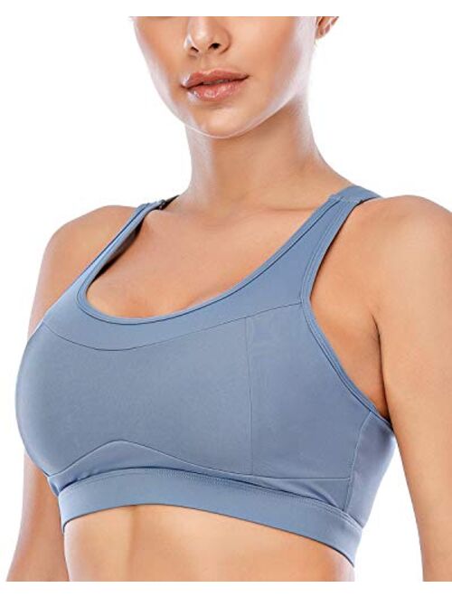 RUNNING GIRL Sports Bras for Women High Impact - Wirefree Underwire Workout Gym Yoga Bra Full Support Activewear