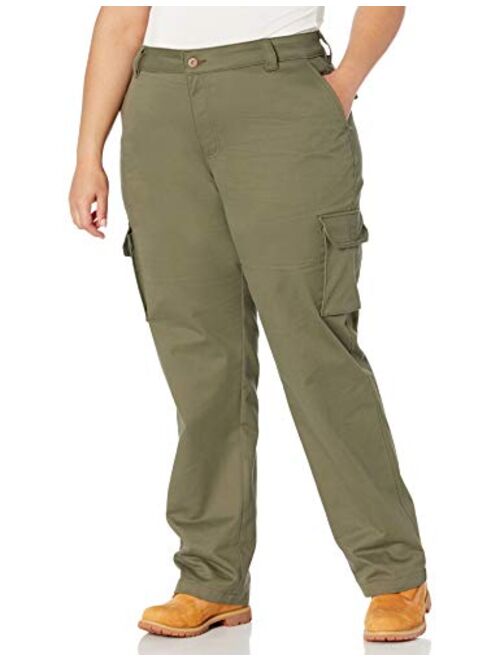 Dickies Women's Plus Size Relaxed Fit Stretch Cargo Straight Leg Pant