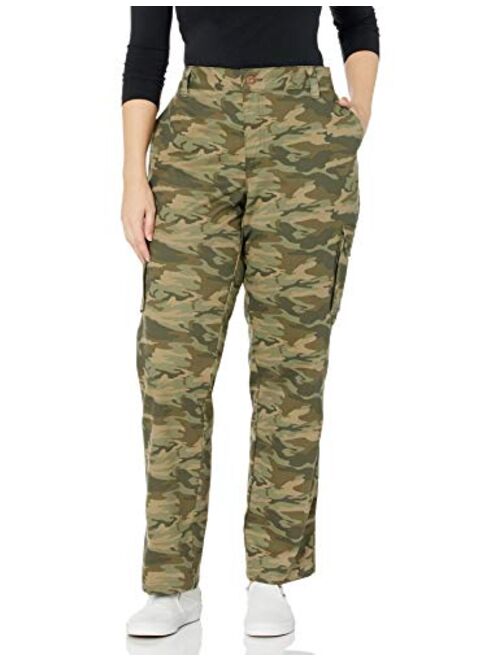 Dickies Women's Plus Size Relaxed Fit Stretch Cargo Straight Leg Pant