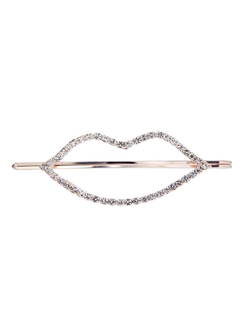 Frankie & Stein | Rhinestone & Silvertone Lips Hair Clip