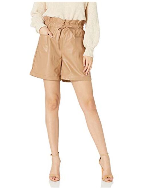 KENDALL + KYLIE Women's Vegan Leather Paperbag Shorts