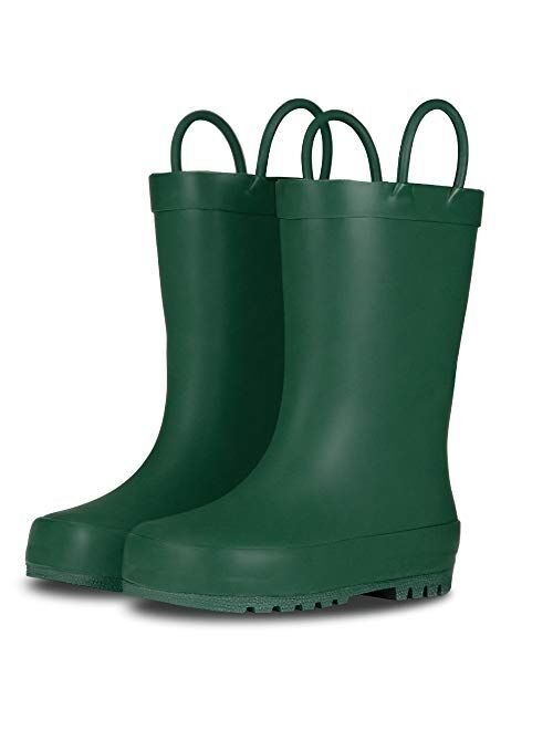 LONECONE Elementary Collection - Premium Natural Rubber Rain Boots with Matte Finish for Toddlers and Kids