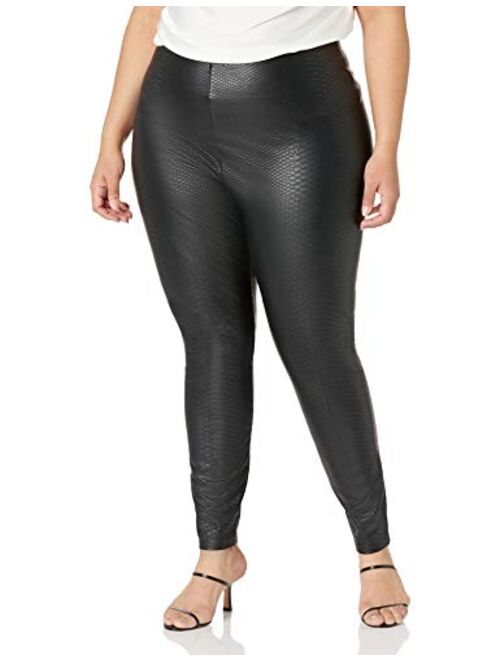 HUE Women's Faux Leather Sleek Effect High Waist Legging