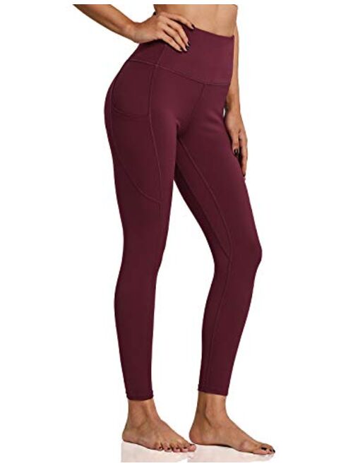 ZUTY Women's 7/8 High Waisted Workout Yoga Leggings with Pockets Athletic Spandex Leggings Yoga Pants Running Tights 25"