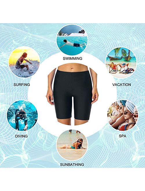 Firpearl Women's Swim Shorts UPF50+ Sport Board Shorts Plus Size Tankini Swimsuit Bottom