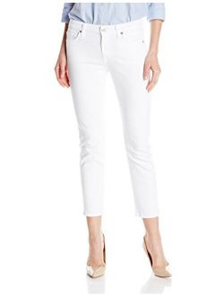 7 For All Mankind Women's Kimmie Mid Rise Straight Leg Crop Jeans