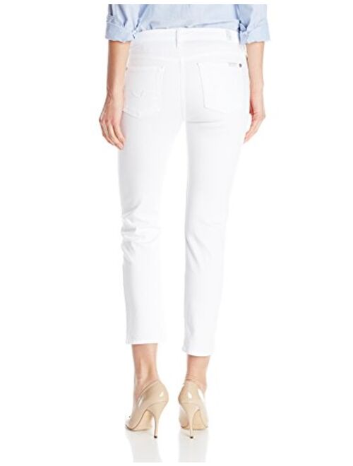 7 For All Mankind Women's Kimmie Mid Rise Straight Leg Crop Jeans