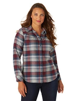 Riders by Lee Indigo Women's Long Sleeve Semi-Fitted Flannel Shirt