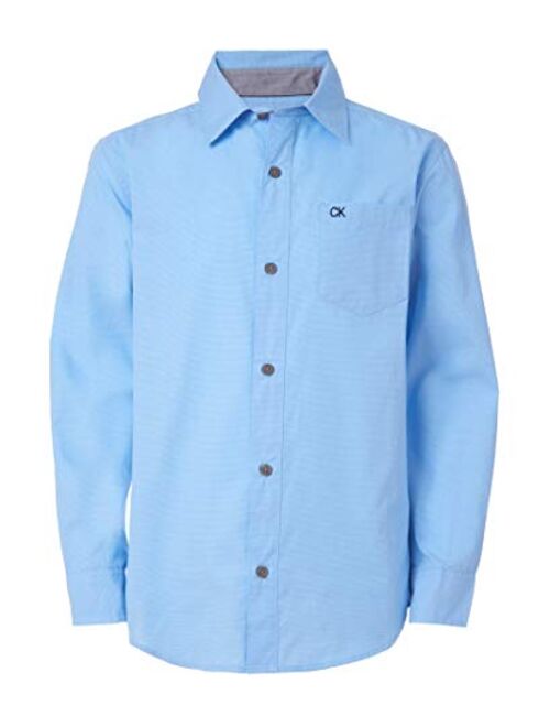 Calvin Klein Little Boys' Long Sleeve Button Down Shirt